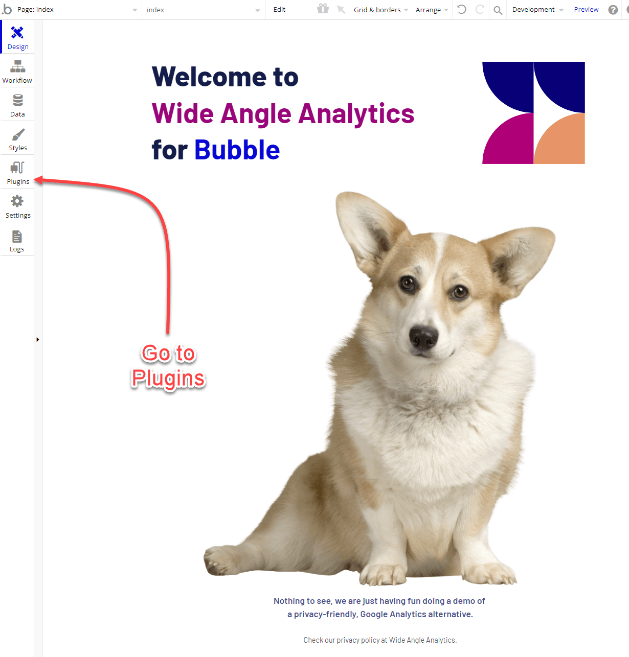 Bubble plugins panel