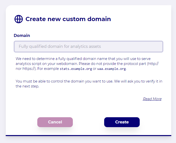 Create new Custom Domain