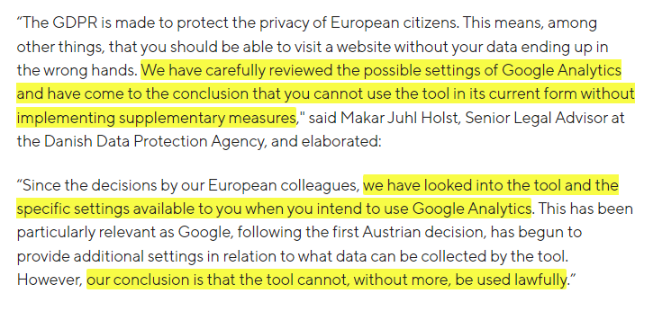 Ist Google Analytics Illegal - Dänische DPA DSGVO Erklärung