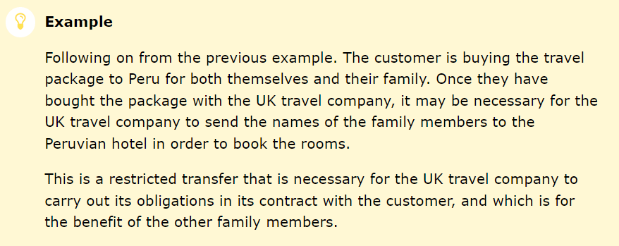 How and When to Use Data Transfer Derogations - Quote from ICO website