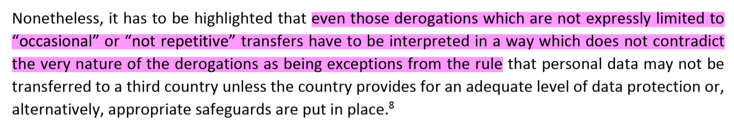 How and When to Use Data Transfer Derogations - Occasional Derogation