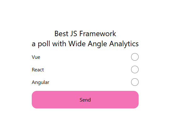 Serverless nocode poll question and answers using Wide Angle Analytics