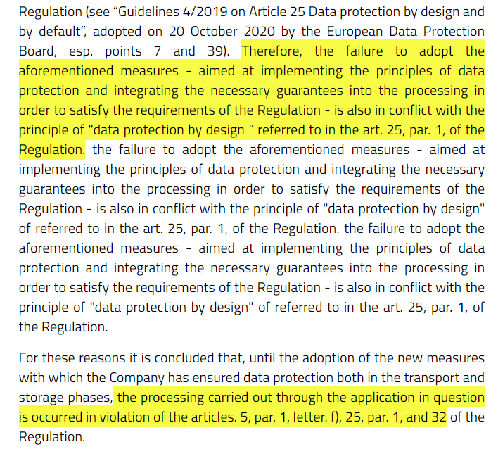 GDPR Enforcement - Lower tier fine decision by Italian DPA