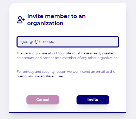 Provide new member's email address
