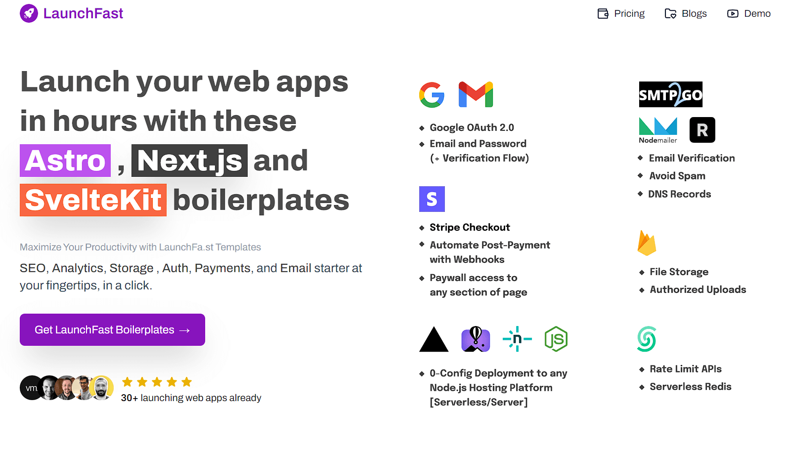 Launch your web apps in hours with these  Astro , Next.js and SvelteKit boilerplates - Launch Fast with Wide Angle Analytics