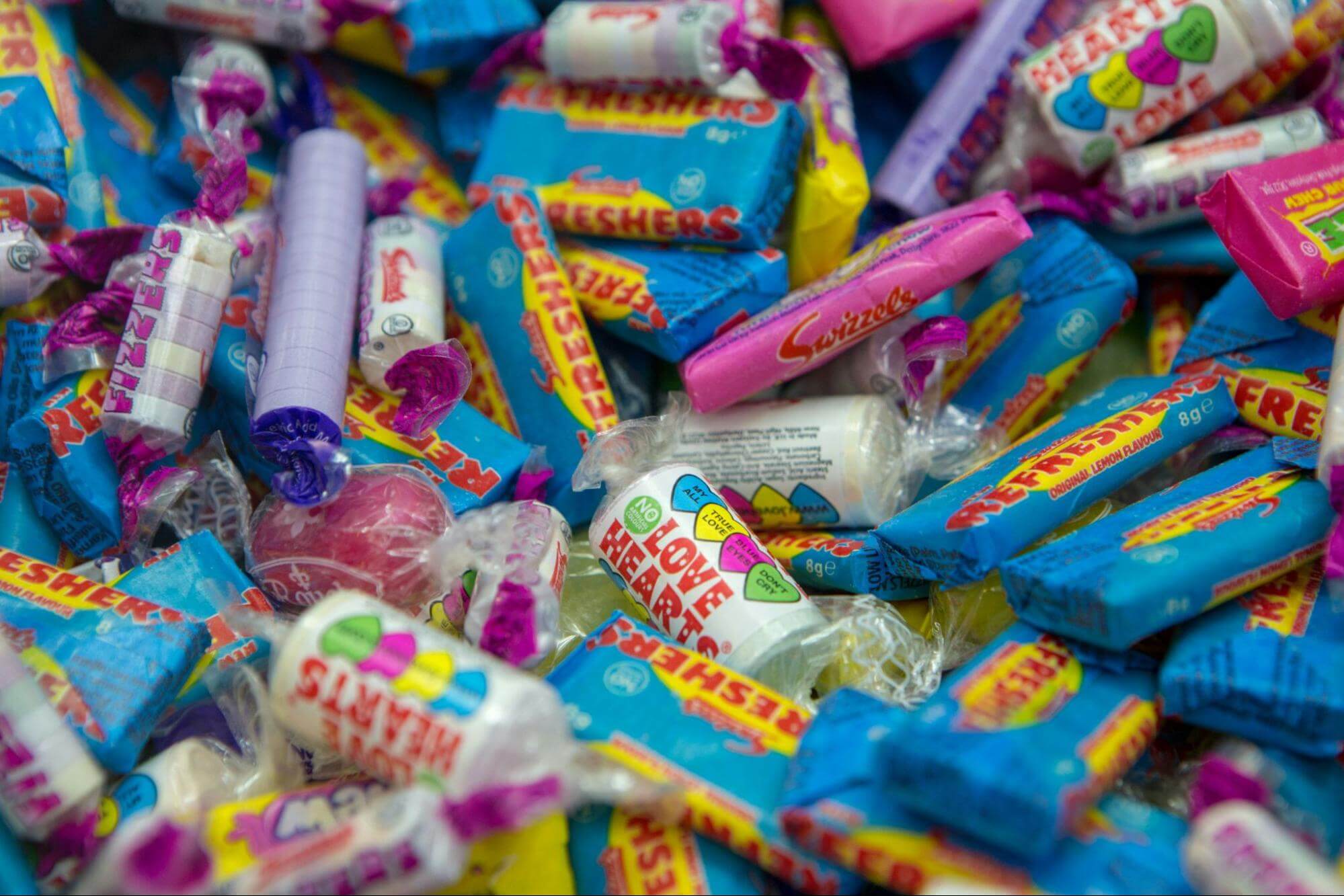 A pile of retro sweets indicating the feeling of nostalgia in marketing.