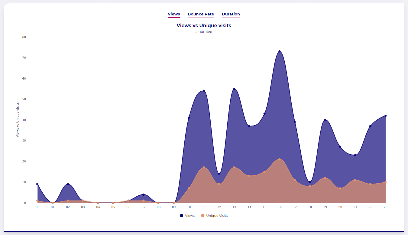 Wide Angle Analytics - Dashboard - Views vs Unique Visits