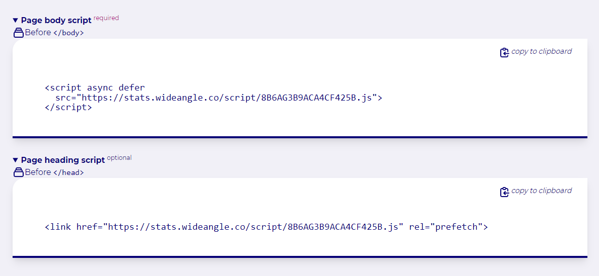 Site Scripts with tracker domain and site ID