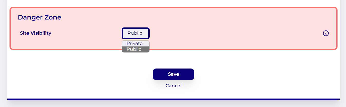 Wide Angle Analytics Site Setting - Change site visibility from private to public