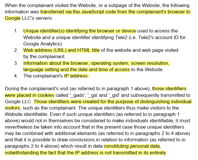 Ist Google Analytics illegal - Schwedische DPA Tele2 Strafe